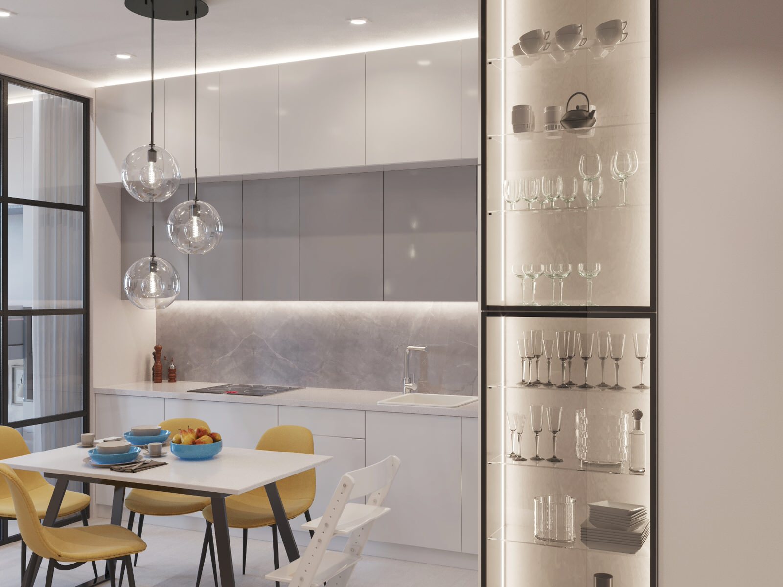 Кухня с витриной