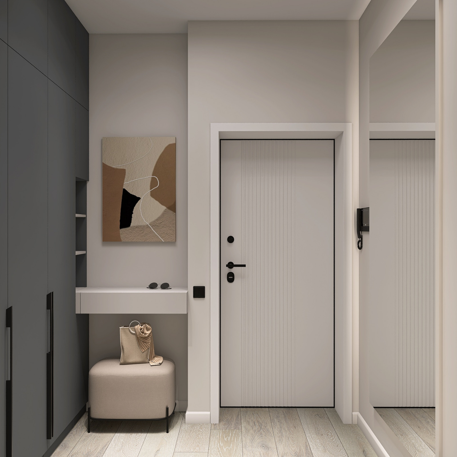 Обложка проекта: Прихожая в спокойных тонах