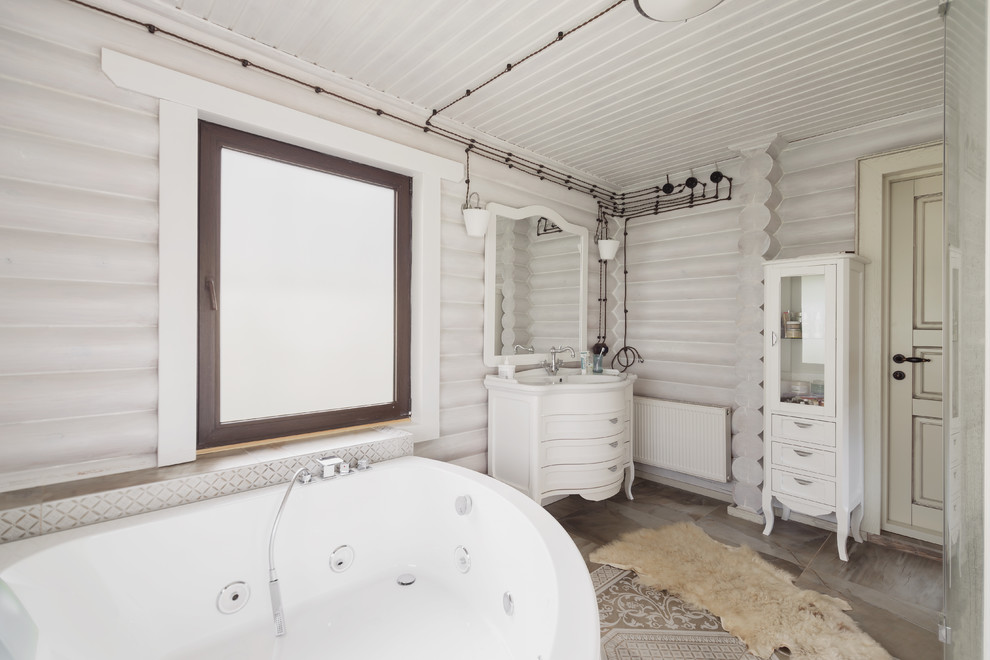 Интерьер в бревенчатом доме в Эсто-Садок