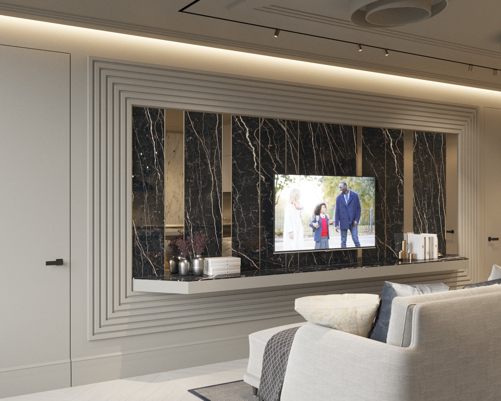 Москва, квартира 70 м2_Гостиная