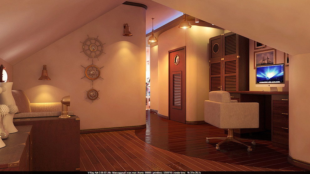 Интерьер мансардного этажа