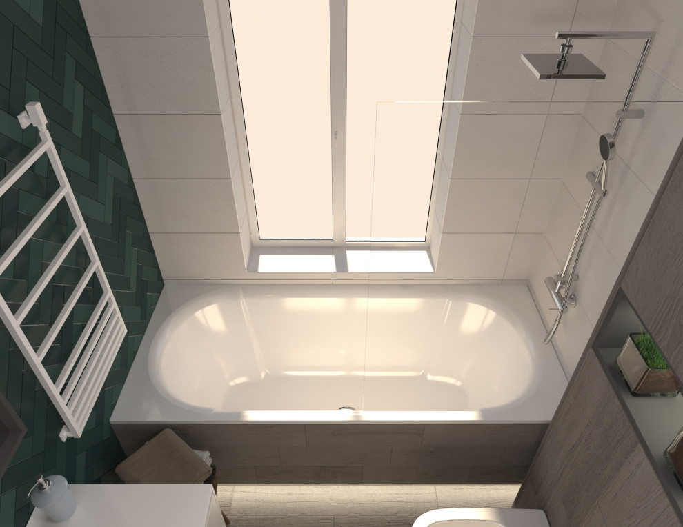 Обложка проекта: Ванная на 3 этаже в проекте "Таунхаус для большой семьи"