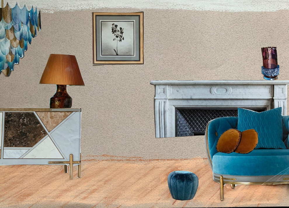 Обложка проекта: Эскиз проекта гостинной в частном доме