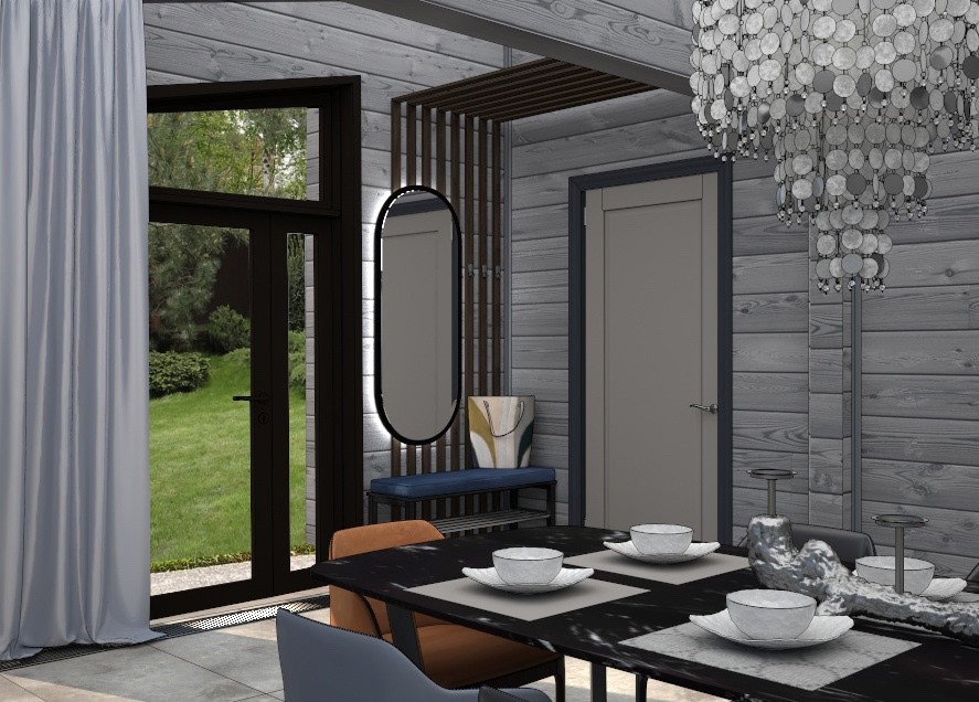 Вид на входную зону в гостевой дом