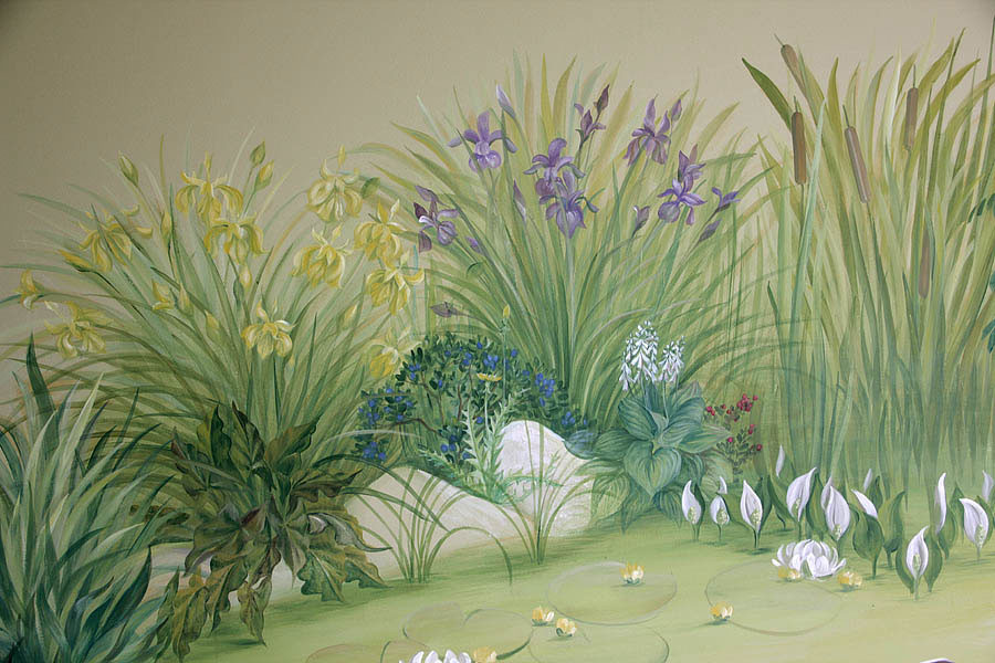 Роспись стен детской "Журавли"