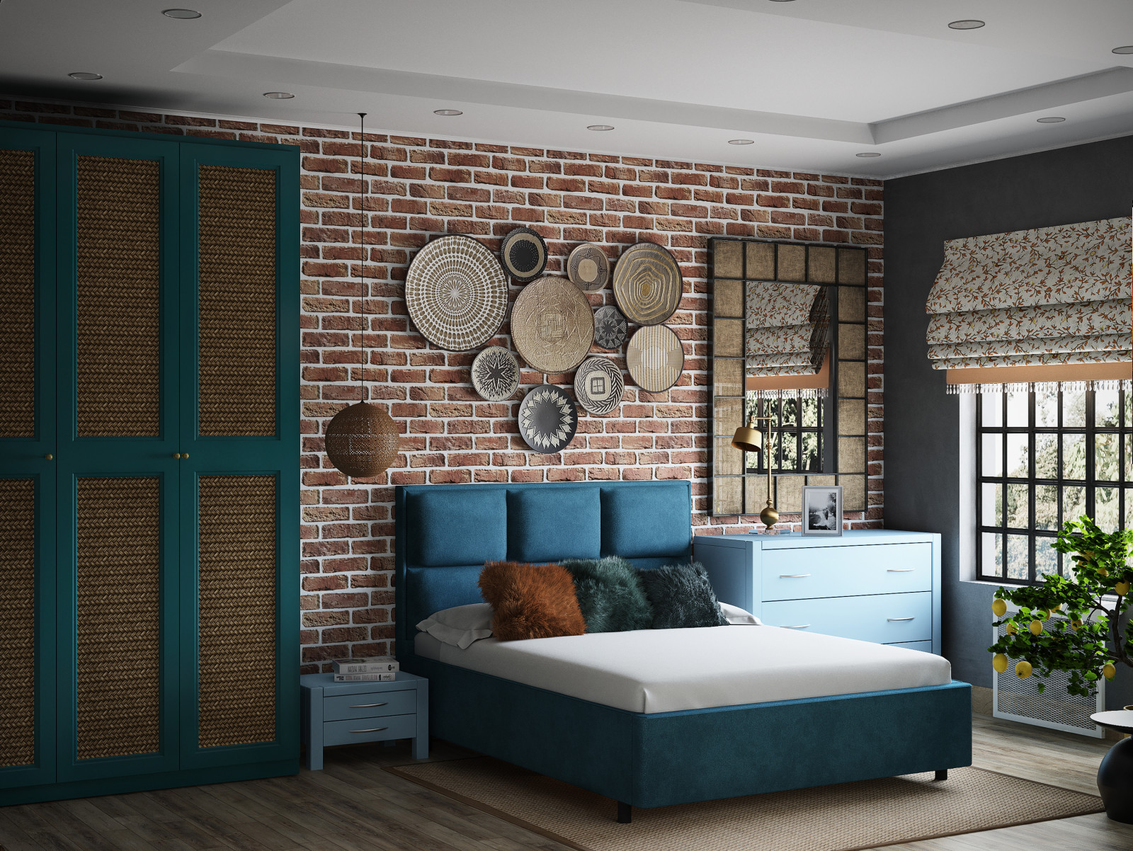 Обложка проекта: Спальня в загородном гостевом домике