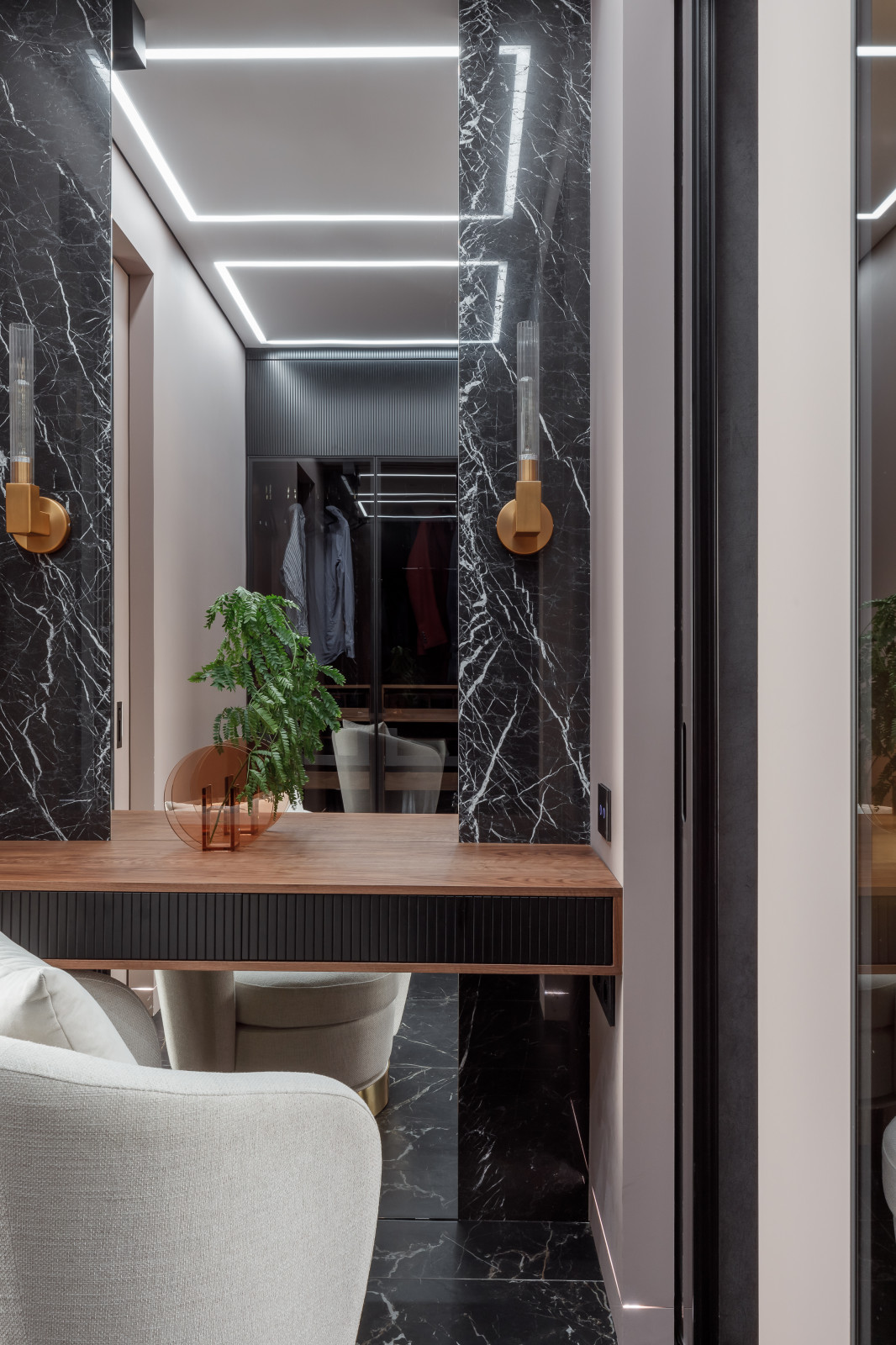 Пентхаус (современный) - ванная - гардеробная