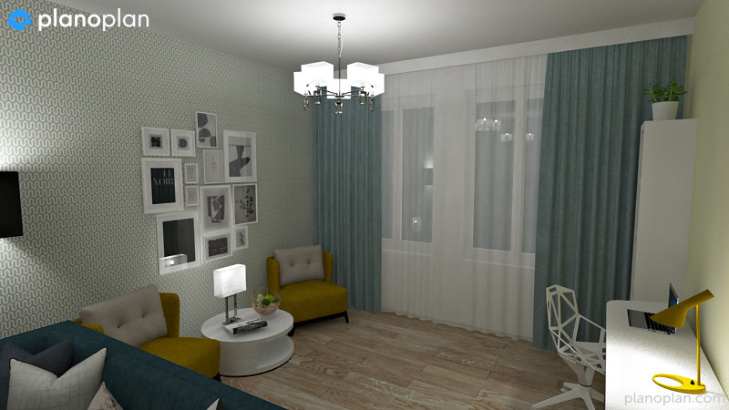 Обложка проекта: Двушка с яркой, современной кухней