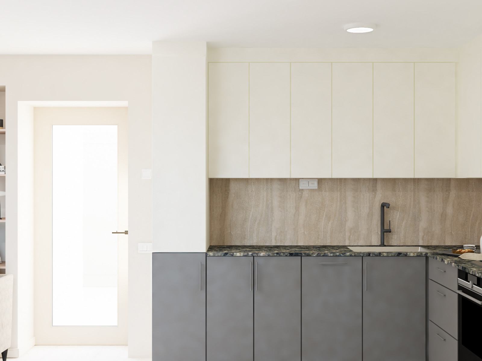 Вариант интерьера в светло-бежевых оттенках