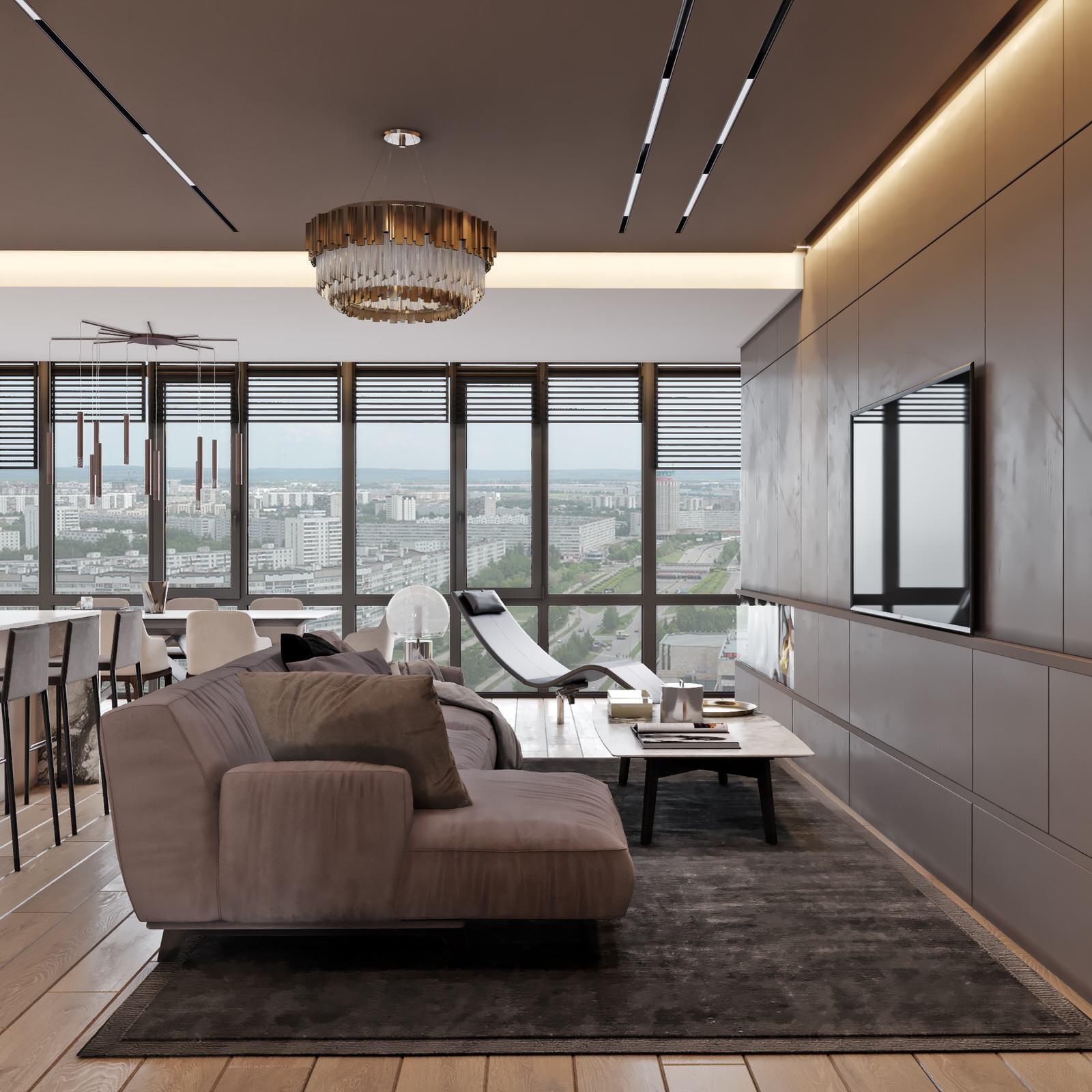 Дизайн интерьера квартиры 120 кв.м. в ЖК "Плазма"