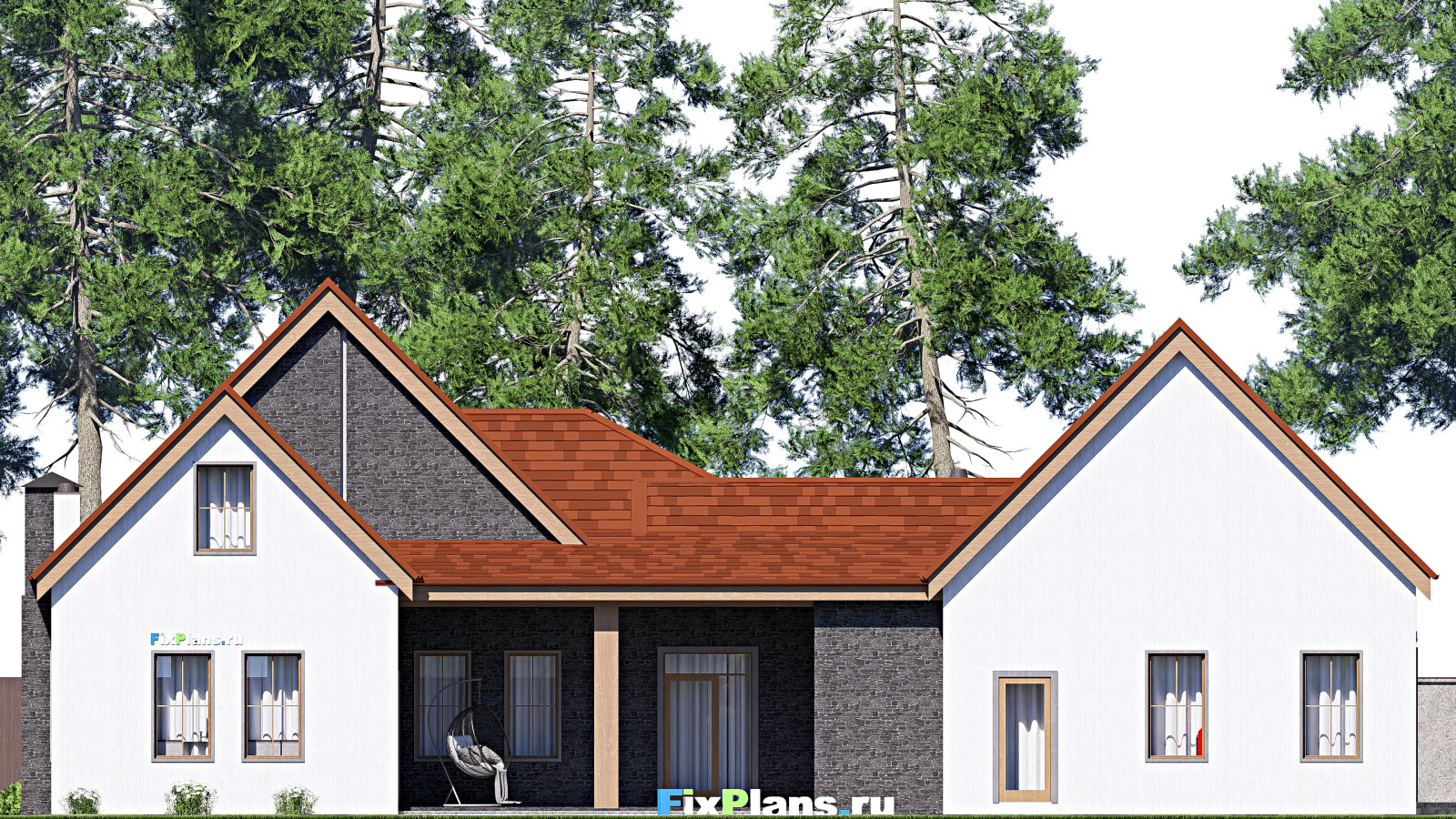 Проект дома с мансардой 14х23 м S254м2 F-17288