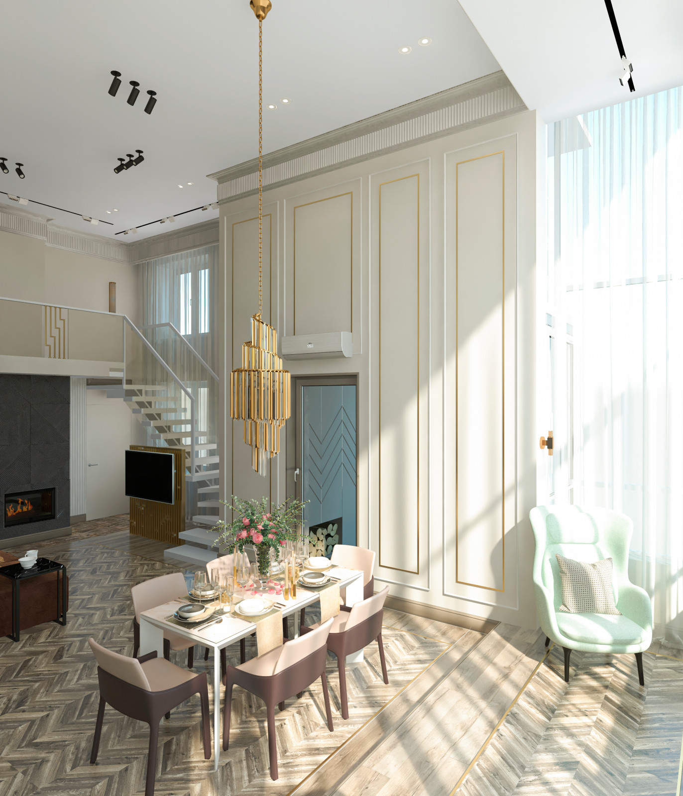 Двухуровневая квартира "Золотые блики" г.Москва