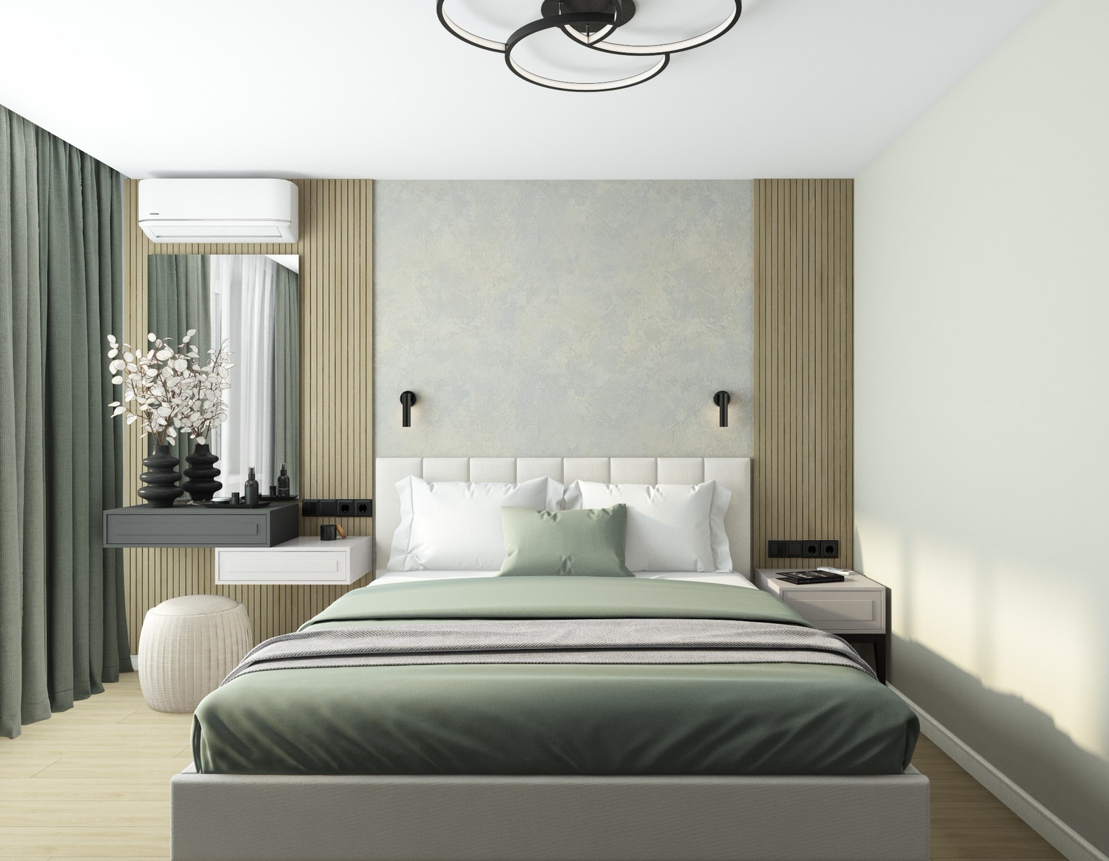 Обложка проекта: Спальня из проекта 3-х комнатной квартиры для молодой семьи.