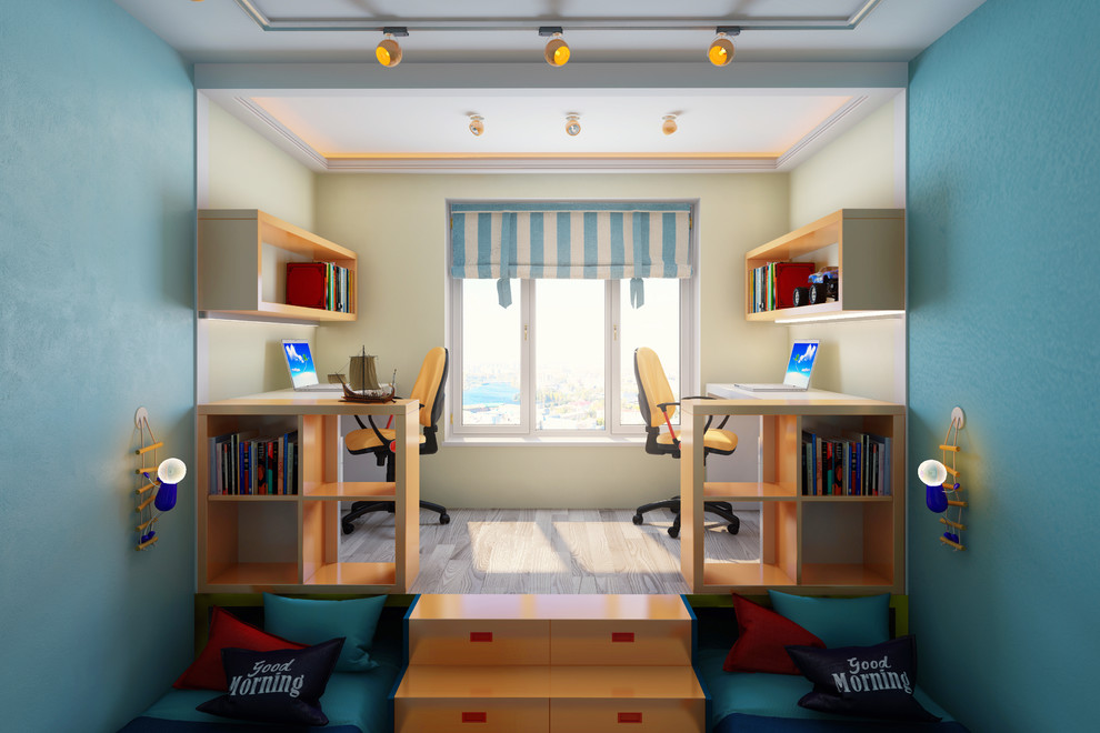 Строгий интерьер в холодных оттенках