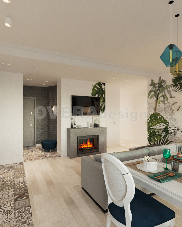 Проект 3х комнатной квартиры в стиле фьюжн