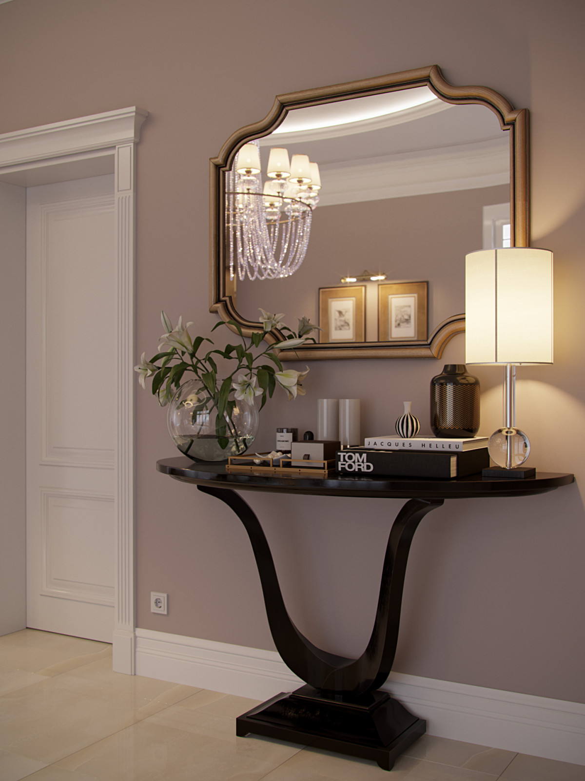 Декорирование интерьера холла в частном доме