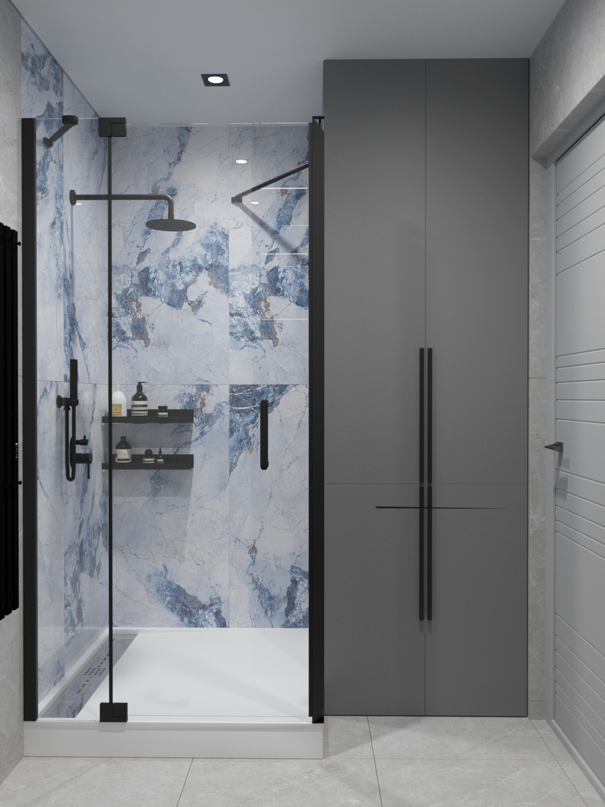 Квартира в современном стиле с синим акцентом