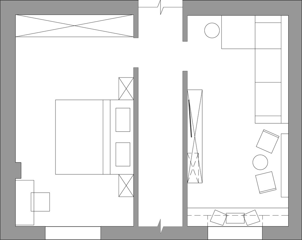 Обложка проекта: Гостинная и спальня в современном стиле