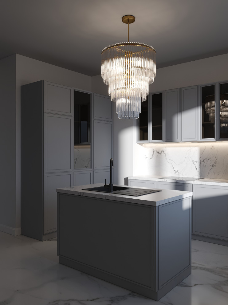 Кухня и гостиная в трешке