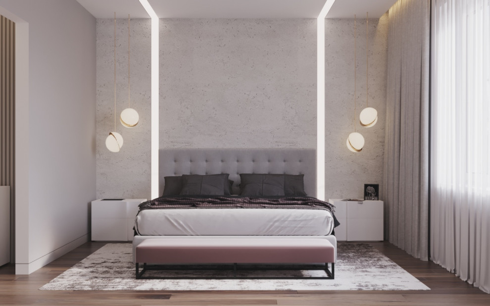 Спальня. Дизайн-проект коттеджа в Московской области