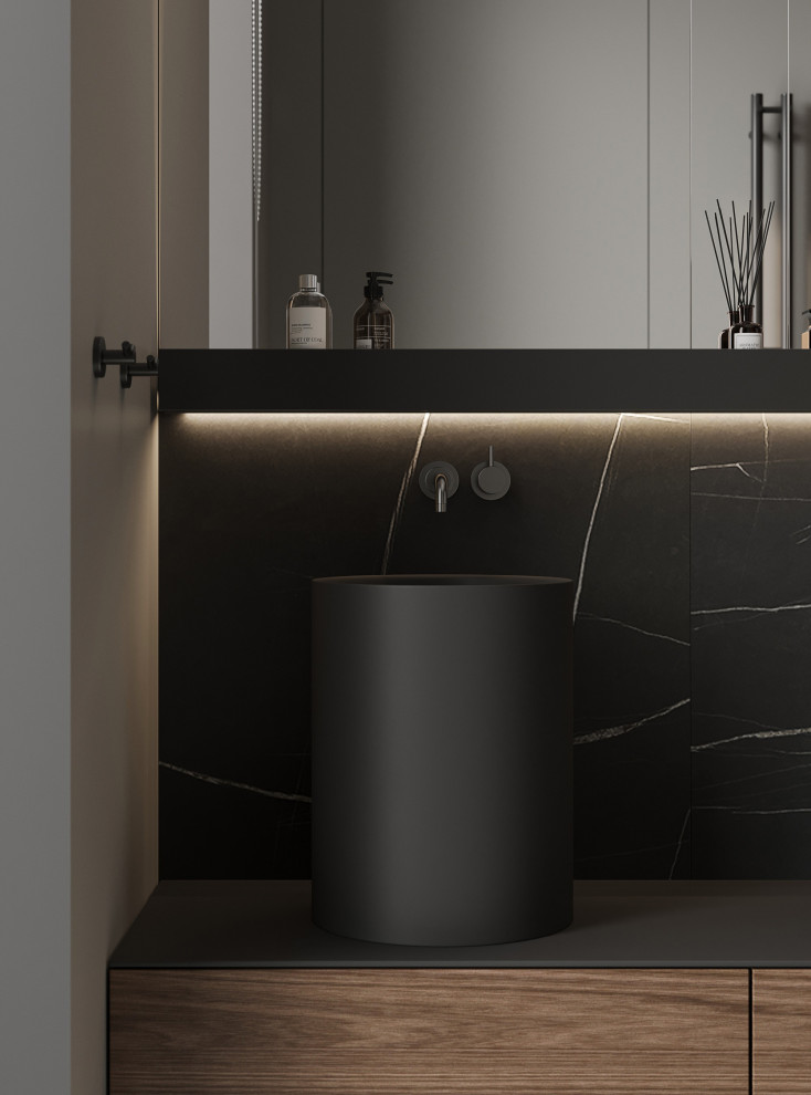 Темный минимализм в коттедже