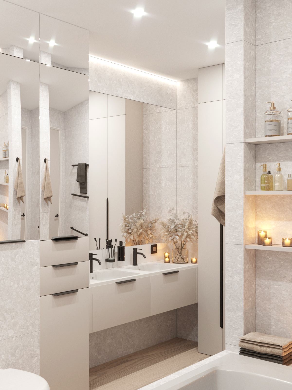 Минималистичная квартира в светлых тонах в ЖК Кристалл