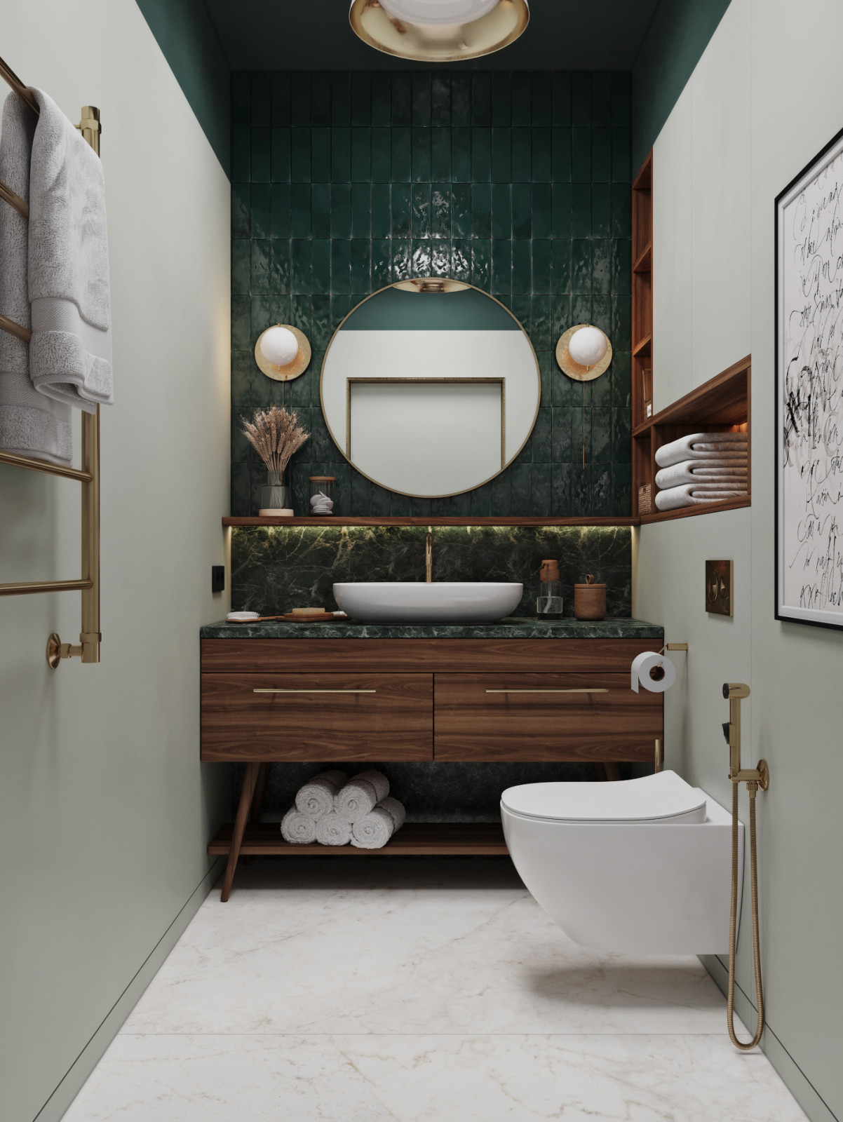 Гостевой санузел в таунхаусе в поселке Новорижский, 277 м2