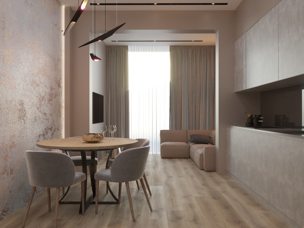 Двухкомнатная квартира в современном стиле с преобладанием древесных акцентов