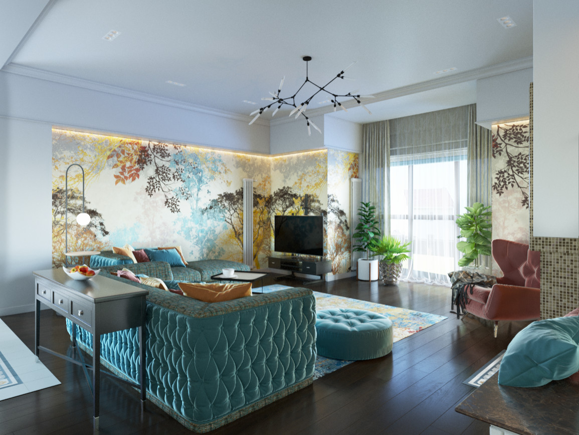 гостиная в частном доме "ДО" и "ПОСЛЕ"