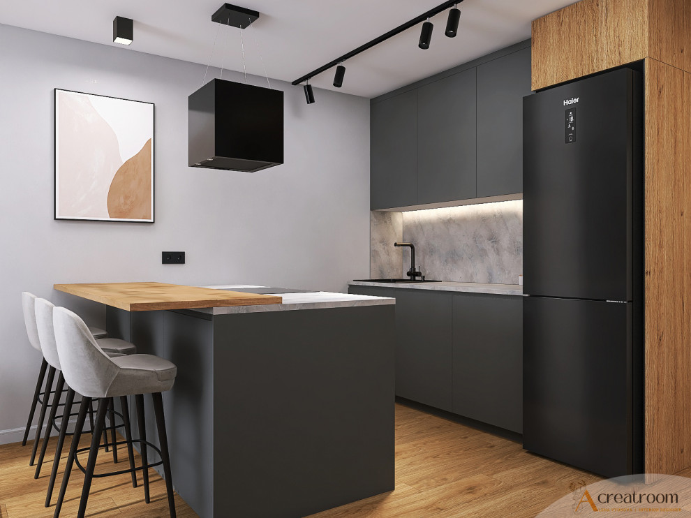 Проект прихожей и кухни-гостиной в ЖК Березовая Роща, г. Вологда