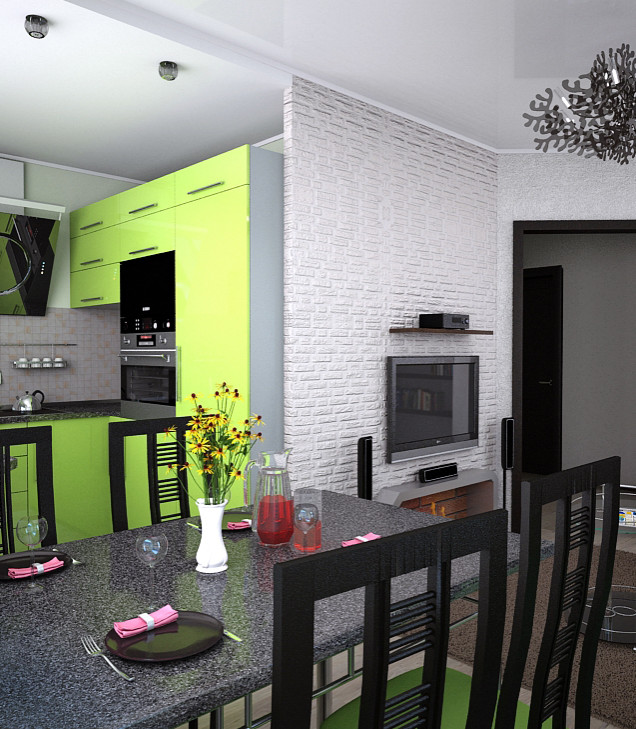 Дизайн кухни-гостиной