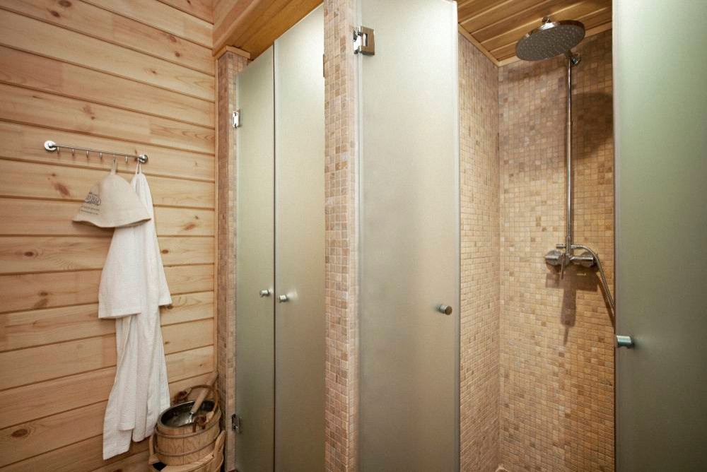 Баня в доме из клееного бруса