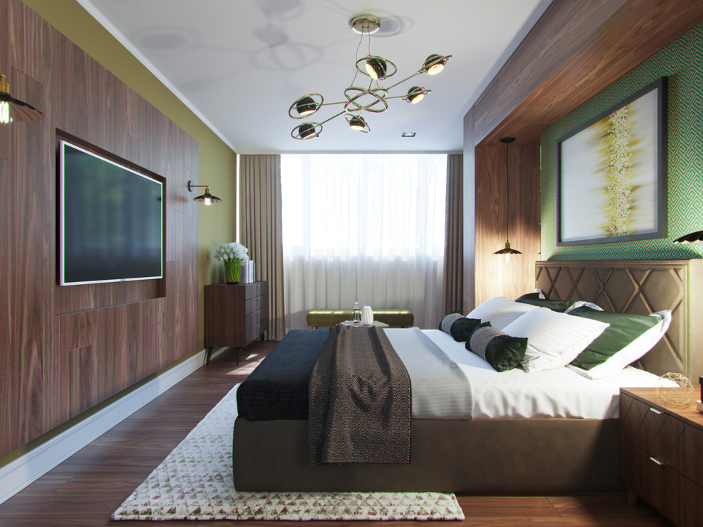 Дизайн интерьера спальни для молодой пары с двумя детьми