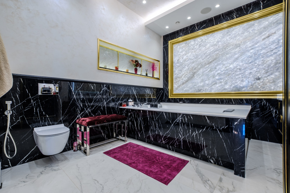 ЖК Смольный парк. Столешница, панно в ванной