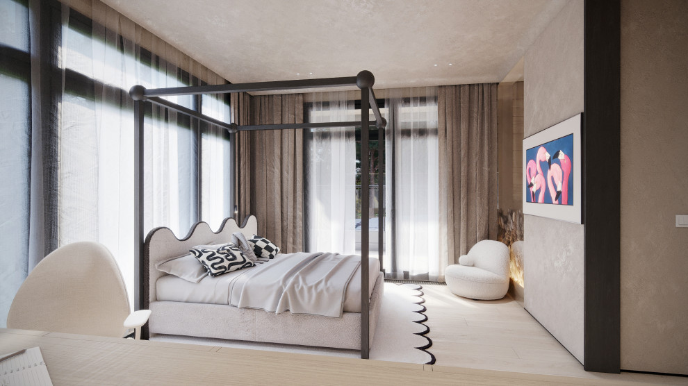 Интерьер подмосковного брусового дома компании Honka