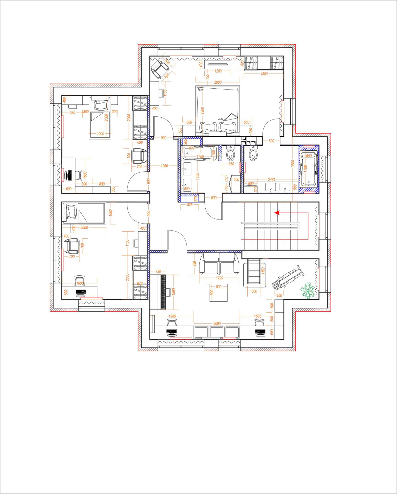 Проект дома в поселке Кабицыно.