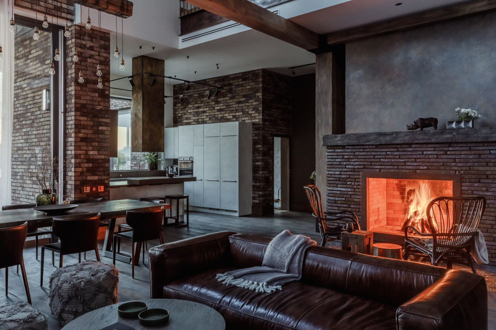 Кухня-гостиная в стиле loft в проекте салона nobilia г. Ростов-на-Дону