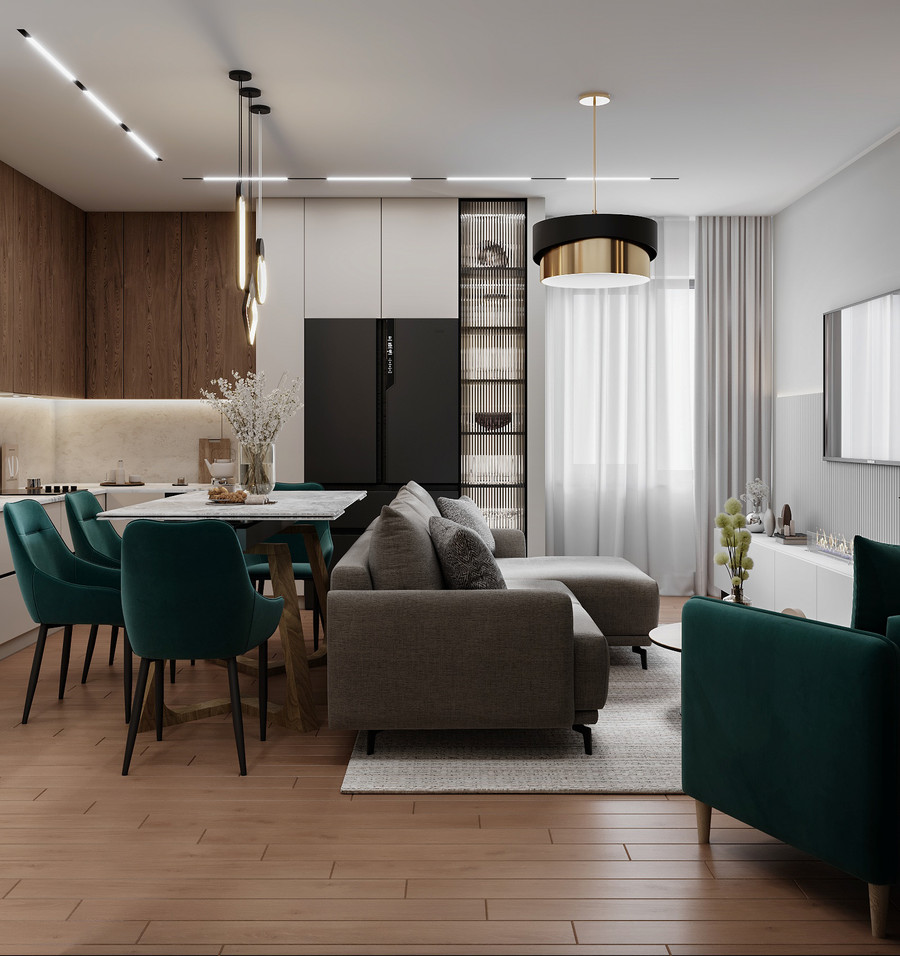 Дизайн-проект трехкомнатной квартиры в современном стиле