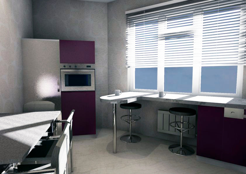 Дизайн-проект кухни 12 кВ.м с нестандартной планировкой