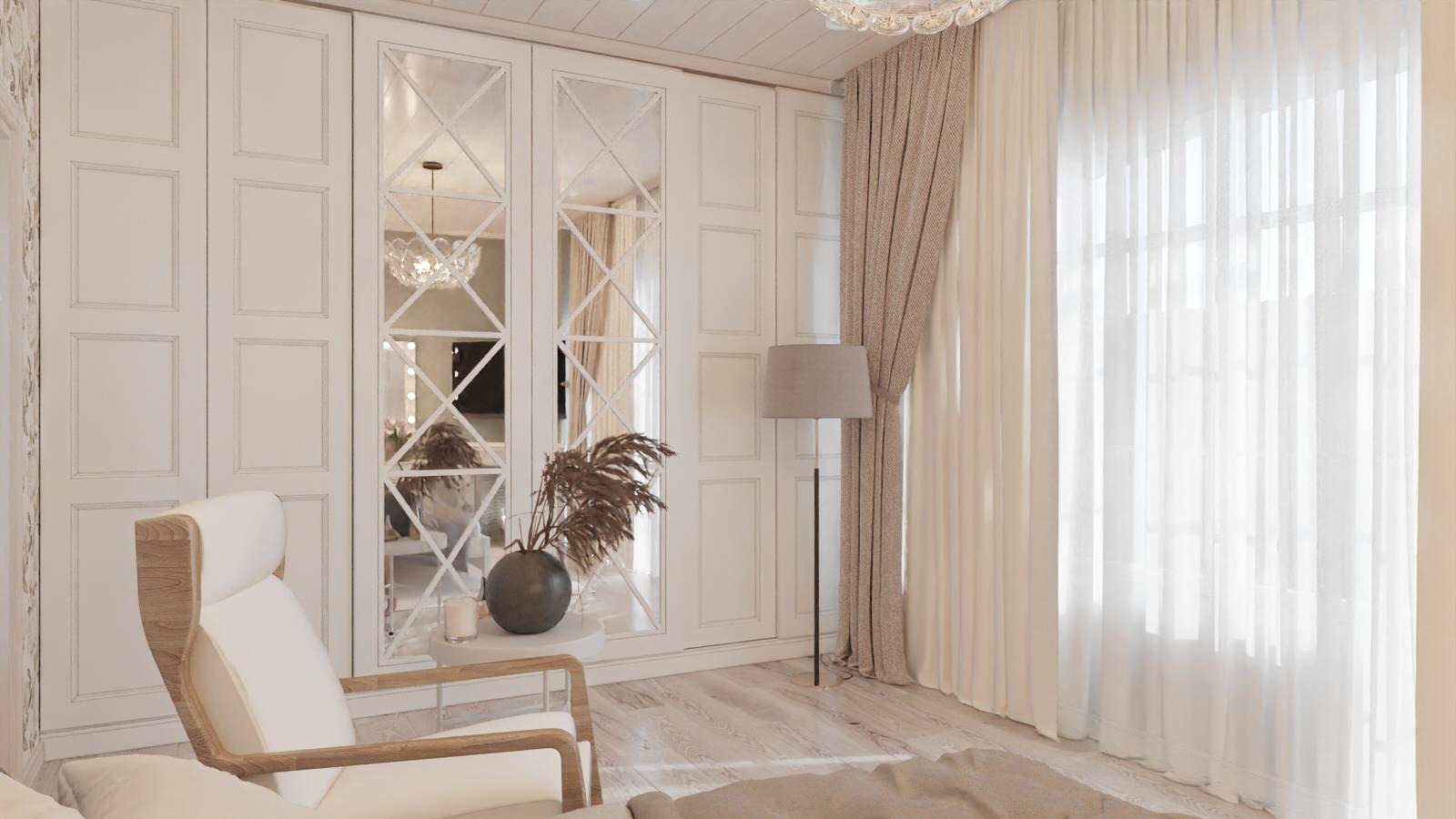 House_011_визуализация интерьера спальни дома в г. Ростов-на-Дону