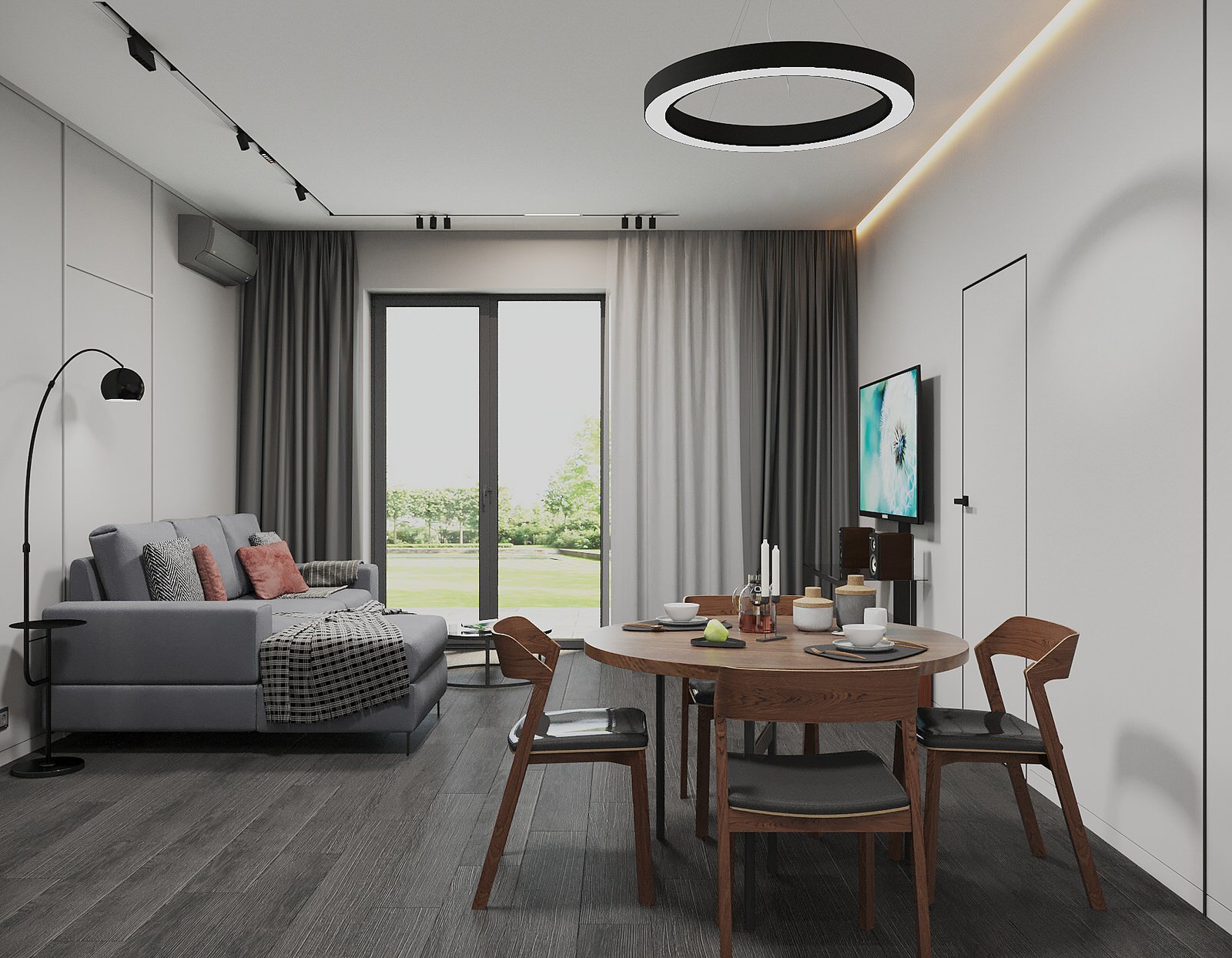 Гостиная-кухня в частном доме