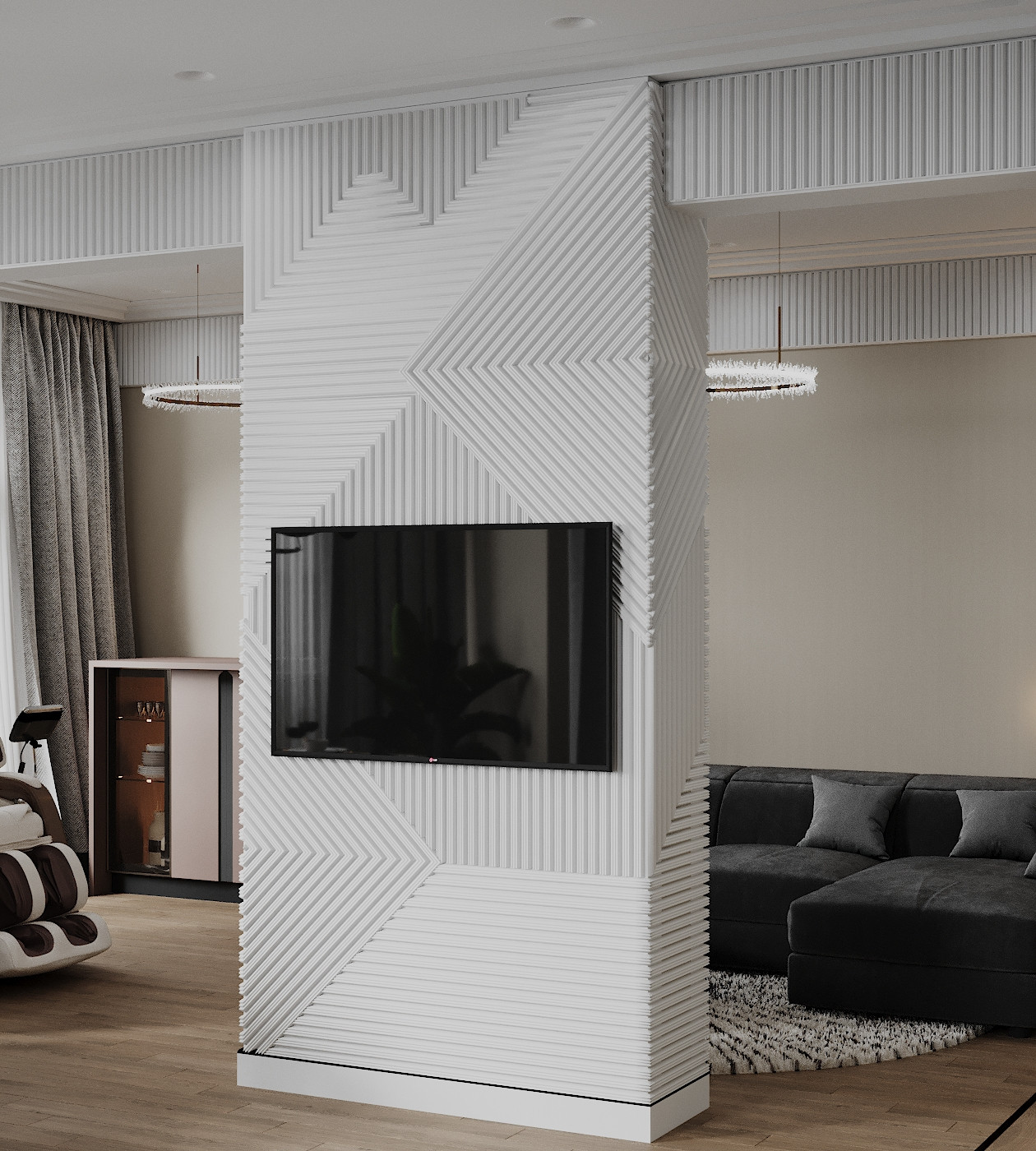 Интерьер 3-комнатной квартиры в ЖК Два ангела