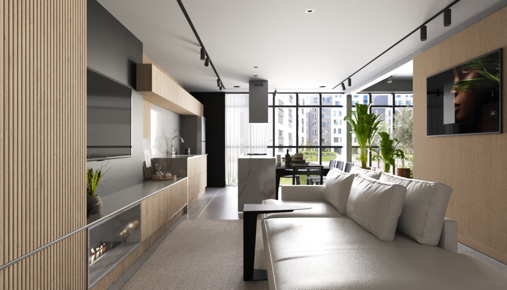 Студия с элементами лофта