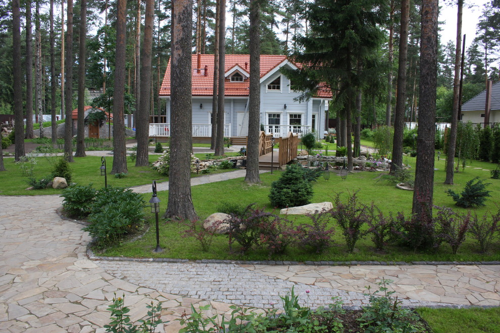 Реализация ландшафтного проекта в сосновом лесу