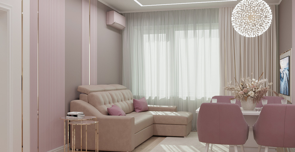 гостиная столовая в небольшой квартире