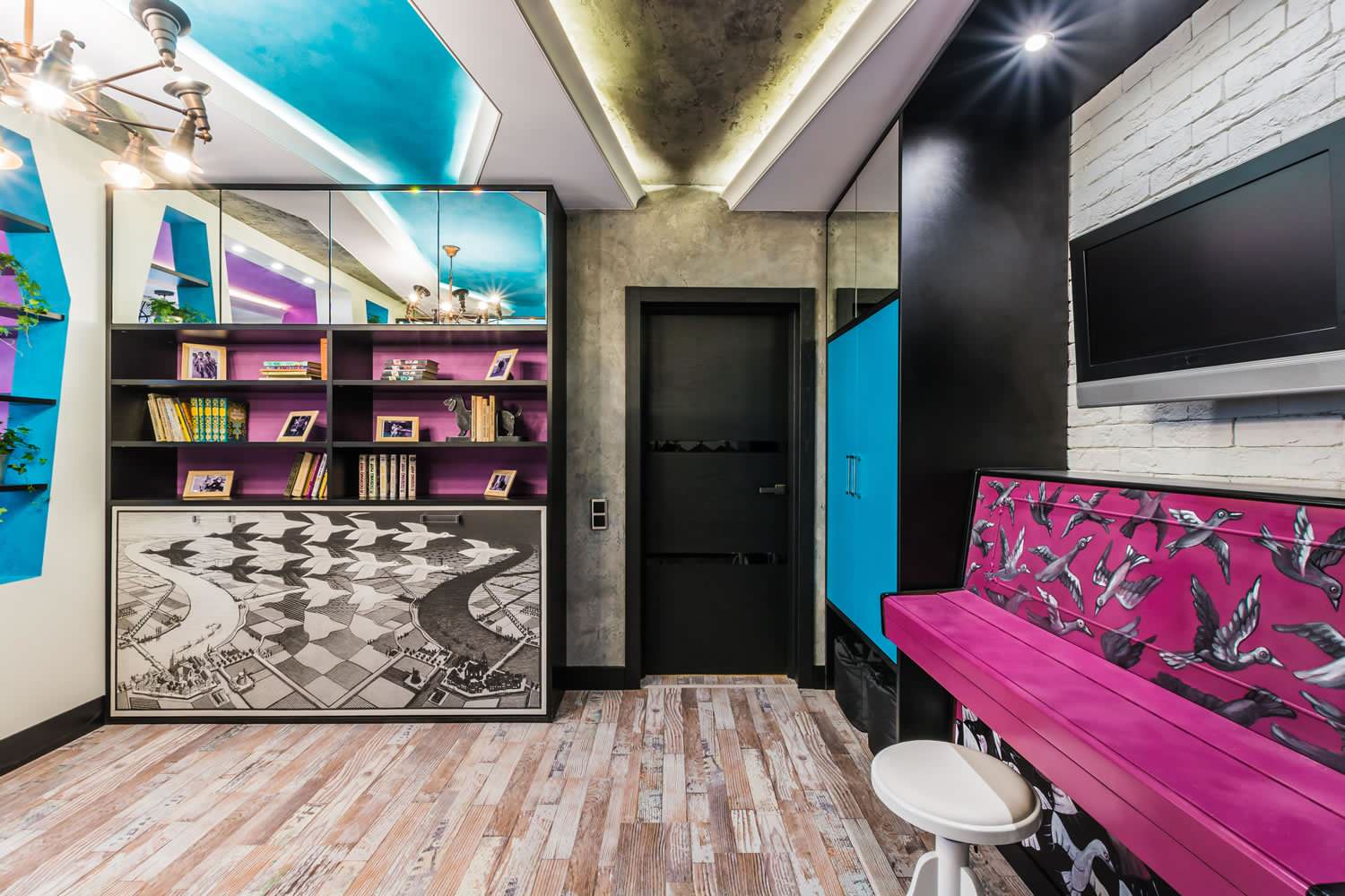 В проекте использован пробковый пол с фотопечатью из коллекции Loft http://www.c