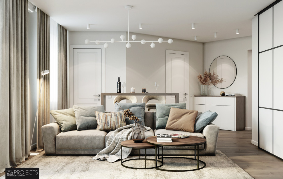 ДИЗАЙН-ПРОЕКТ ДВУХУРОВНЕВОЙ КВАРТИРЫ 104 м2