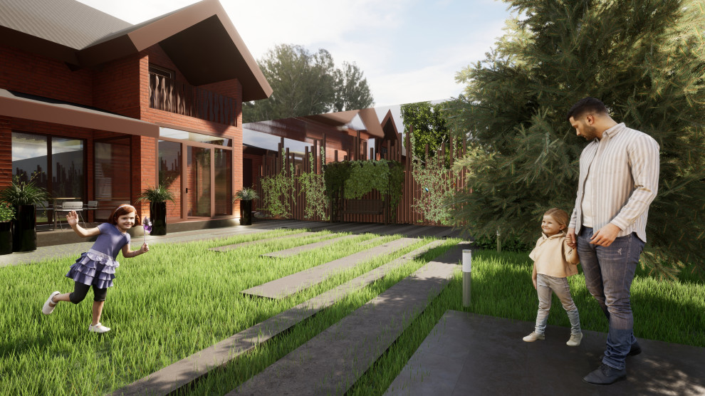 Коттедж ЖСК Горелый Хутор, Ландшафтный дизайн участка 6 соток