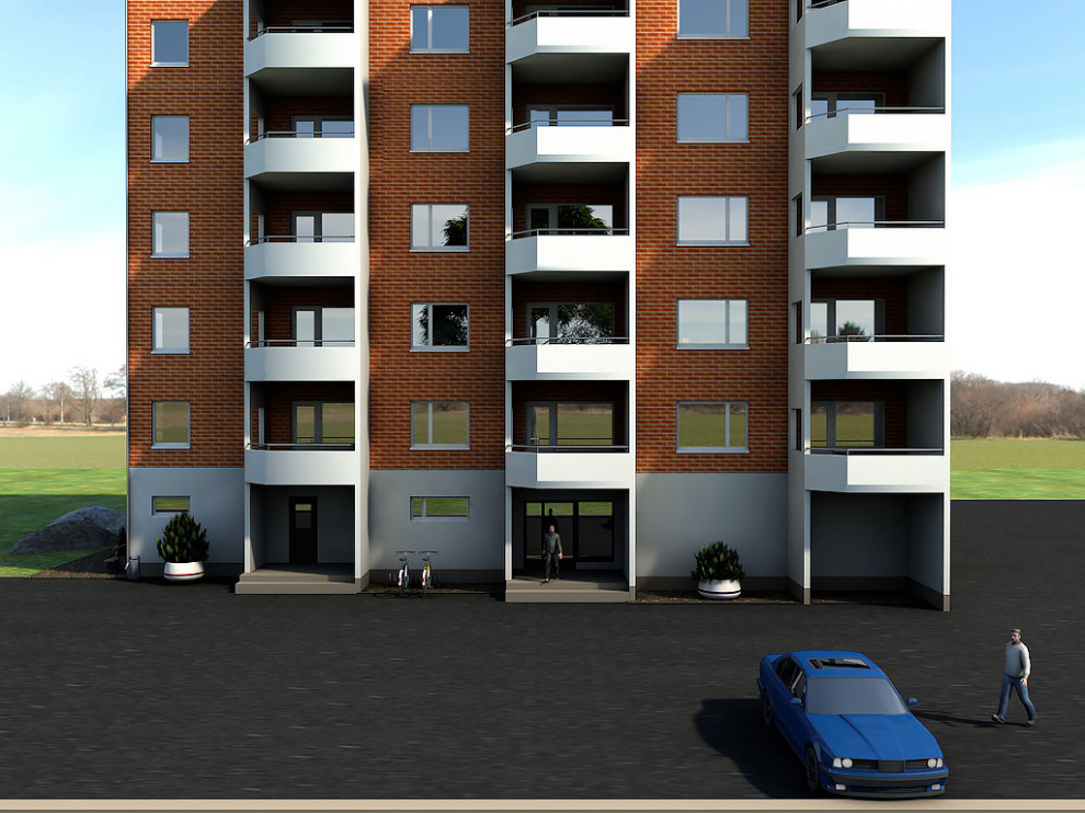 Учебный проект многоэтажного жилого дома/Revit