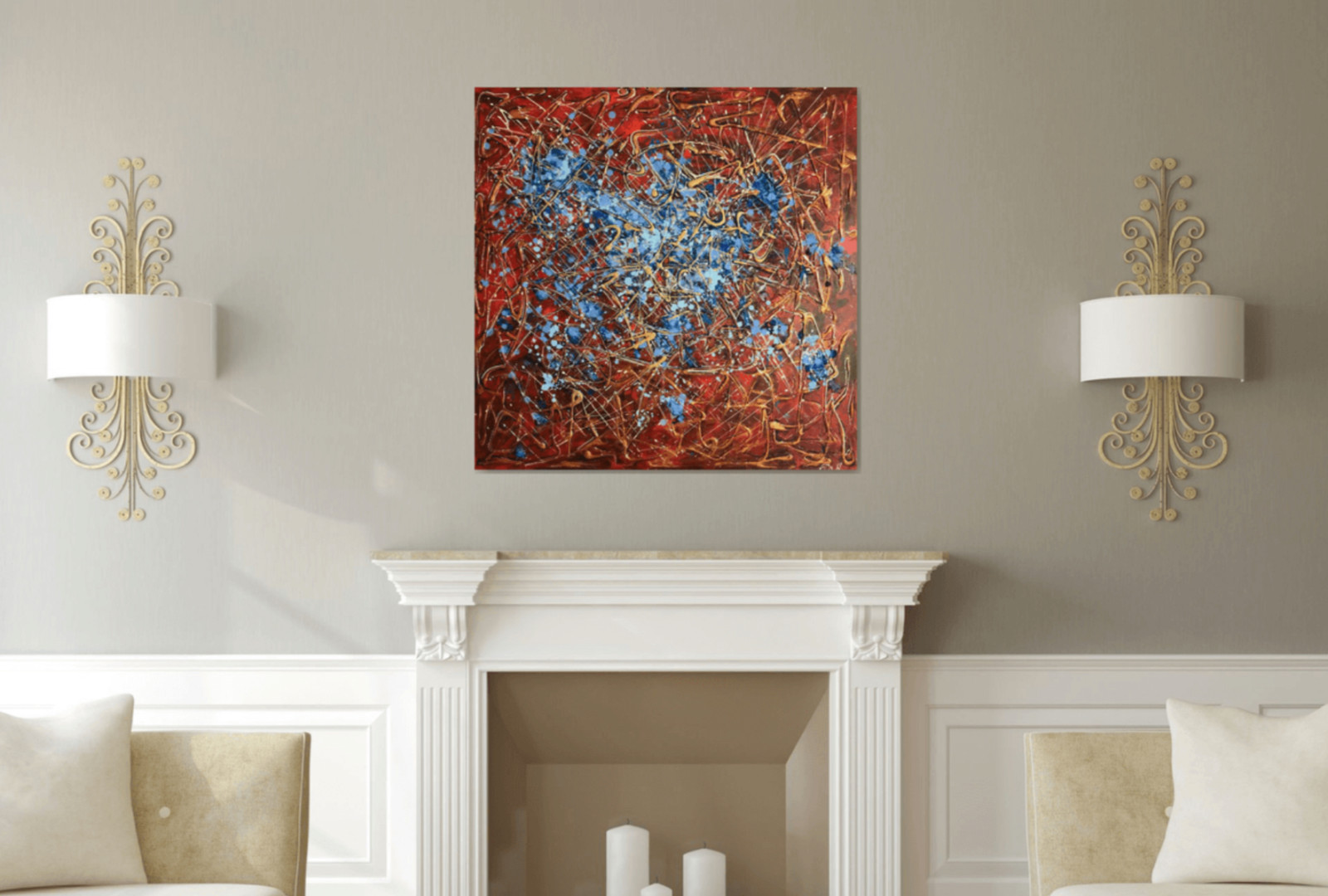 Гостиная - Дизайн интерьера - Картины художницы Дианы Маливани (1)